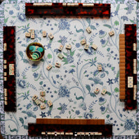 Mahjong Mat in Anais - Blue and White