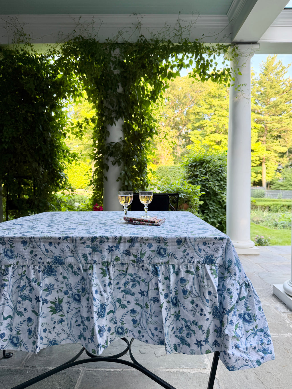 Tablecloth in Anais - Blue Green